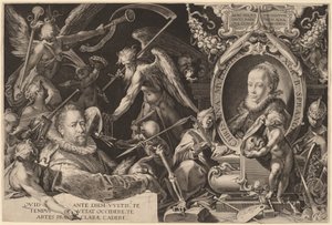 Bartholomaeus Spranger e sua falecida esposa Christina Muller de Aegidius Sadeler II, after Bartholomaeus Spranger