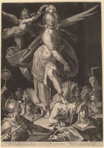 Sabedoria vencendo a ignorância de Aegidius Sadeler II, after Bartholomaeus Spranger