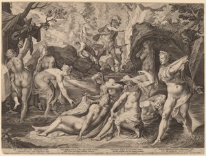 Diana surpreendida por Acteon de Aegidius Sadeler II after Joseph Heintz the Elder
