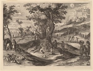 julho e agosto de Aegidius Sadeler II after Paul Bril