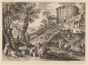 setembro e outubro de Aegidius Sadeler II after Paul Bril