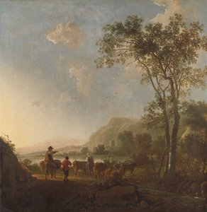 Paisagem com pastores e gado de Aelbert (after) Cuyp
