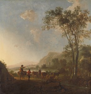Paisagem com Pastores e Gado de Aelbert Cuyp (follower of)