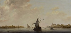 Uma vista do Maas em Dordrecht, c.1645-46 de Aelbert Cuyp