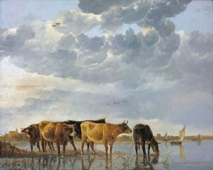 Gado na água de Aelbert Cuyp