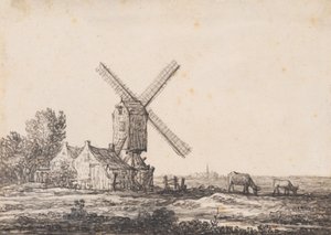 Uma paisagem com um moinho de Aelbert Cuyp