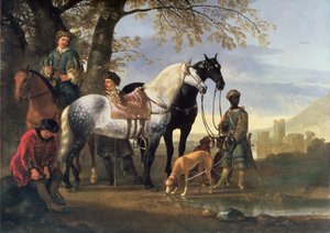Huntsmen parados, c.1650 de Aelbert Cuyp