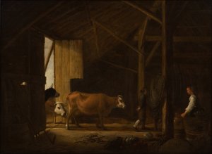 Interior de um estábulo de vacas de Aelbert Cuyp