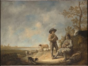 Pastores a tocar flauta de Aelbert Cuyp