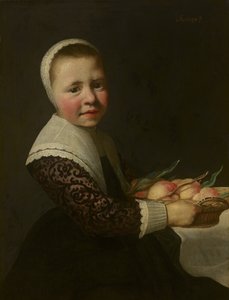 Retrato de uma rapariga com pêssegos de Aelbert Cuyp