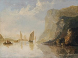 Paisagem fluvial com barcos de Aelbert Cuyp