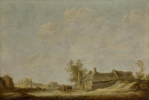 Paisagem soalheira de dunas com poço de roldana de Aelbert Cuyp