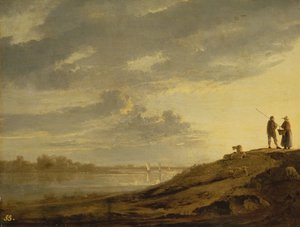 Pôr do sol sobre um rio, de 1650 (painel)