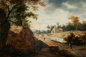 Paisagem com viajantes de Aert Jansz Marienhof