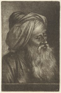 Busto de um homem usando um turbante de Aert Schouman