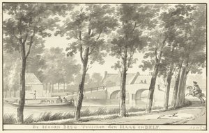 O Hoornbrug entre Haia e Delft de Aert Schouman