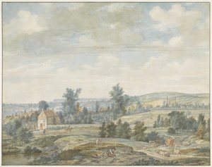 Vista de Meias-Noites e Animais Paisagem de Aert Schouman