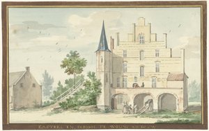O castelo e a escola em Wouw CASTELO E ESCOLA EM WOW (título no objeto) de Aert Schouman