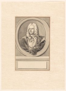 Retrato de Abraham van Hoey, em oval, à esquerda de Aert Schouman