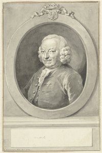 Retrato de Johan Hudde Dedel, em oval, à esquerda de Aert Schouman