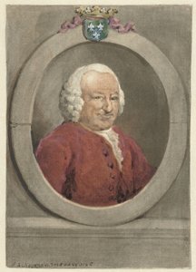 Retrato de Johan Hudde Dedel, em oval, à direita de Aert Schouman