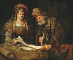 Esther e Mordechai. 1675 de Aernt de Gelder