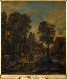 Aldeia atravessada por uma estrada ... de Aert van der (after) Neer
