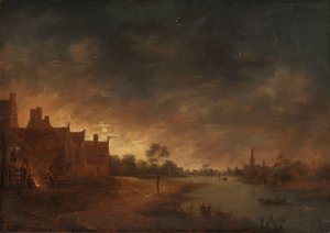 Vista do rio à luz da lua de Aert van der Neer (copy after)