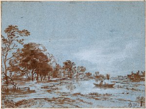 Paisagem fluvial ao luar de Aert van der Neer