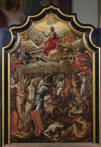 O último julgamento, painel central de um tríptico, 1555 de Aertgen Claesz van Leyden