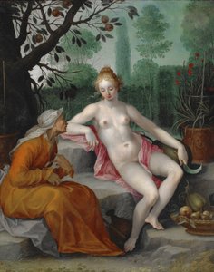 Vertumno e Pomona de after Abraham Bloemaert