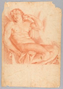 Escravo de Hero e Leander na Galleria Farnese, depois de Annibale Carracci de After Annibale Carracci