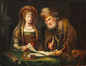Ester e Mordecai de After Arent de Gelder