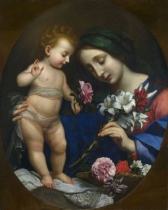 A Virgem e o Menino com flores de after Carlo Dolci