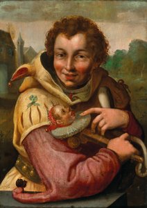 Bobo da corte com marotte segundo Goltzius de after Hendrik Goltzius