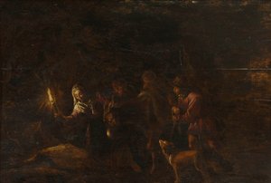 A fuga para o Egito de after Jacopo Bassano