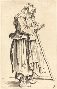 Mendiga recebendo caridade de After Jacques Callot