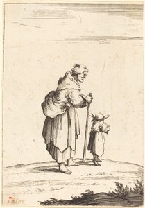 Mendigo mulher e criança de After Jacques Callot