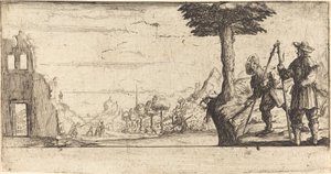Paisagem com dois peregrinos de After Jacques Callot