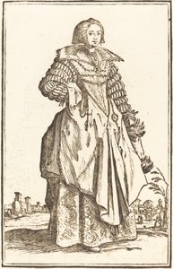 Mulher nobre com gola grande de After Jacques Callot