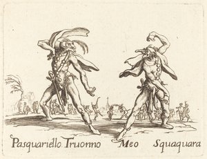 Pasquariello Truonno e Meo Squaquara de After Jacques Callot