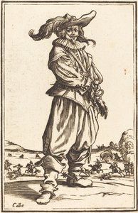 Soldado com boné emplumado de After Jacques Callot