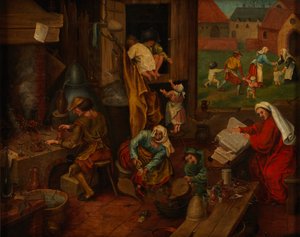 Um alquimista de After Pieter Brueghel the Elder