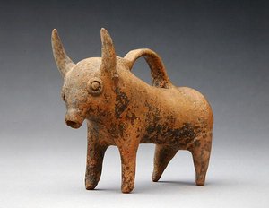 Frasco em forma de boi, c.1575-1400 BC (cerâmica) de Age Bronze