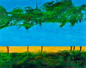 Lombok, 2017 (acrílico sobre tela) de Agnes Girardon