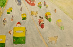 The Voyage, Deli, 2015 , aguarela sobre papel de Agnes Girardon