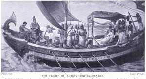 O voo de Anthony e Cleópatra, c.1920 (litho) de Agnes Pringle