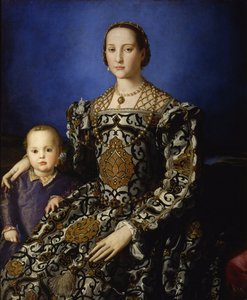 Retrato de Eleanor de Toledo com seu filho Giovanni, ca 1545 de Agnolo Bronzino