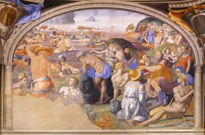 A travessia dos israelitas do Mar Vermelho, 1540-1545 de Agnolo Bronzino
