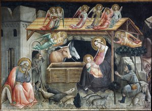 Creche (berço) Pintura de Agnolo Gaddi (1350-1396) Duomo, Cappella del Sacro Cingolo Prato